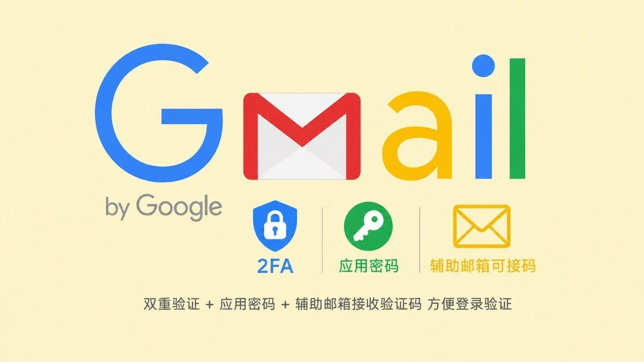 带2FA和应用密码辅助邮箱可以接码的谷歌Gmail/YouTube新账号|自动发货